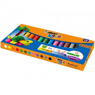 BIC Kids Plasticine Plastelina 12 kolor&oacute;w, Produkty kreatywne, Artykuły szkolne