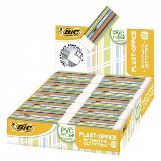BIC Plast-Office Gumka Pudełko 20 szt, Gumki, Artykuły do pisania i korygowania