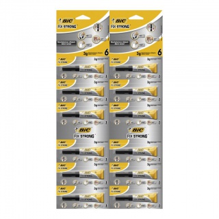 BIC Fix Strong Liquid 3g Klej Karta 12 szt, Kleje, Drobne akcesoria biurowe