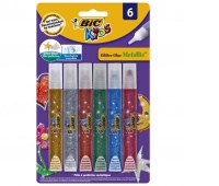 BIC Kids Glitter Glue Metallie Blister 6 kolorów, Produkty kreatywne, Artykuły dekoracyjne