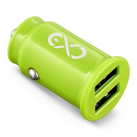 Uniwersal car charger EXC Cute, 2xUSB, 2.4A, lime