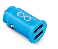 Uniwersalna ładowarka samochodowa EXC Cute, 2xUSB, 2,4A, niebieska, Akumulatorki i ładowarki, Urządzenia i maszyny biurowe