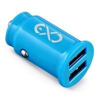 Uniwersal car charger EXC Cute, 2xUSB, 2.4A, blue