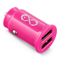 Uniwersal car charger EXC Cute, 2xUSB, 2.4A, pink