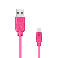 Uniwersal USB - Lightning cable EXC Whippy, 0.9m, pink