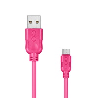 Uniwersalny kabel Micro USB EXC Whippy, 0,9m, różowy, Złącza i adaptery, Akcesoria komputerowe