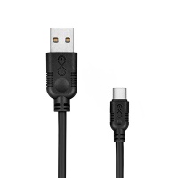 Uniwersalny kabel USB 2.0 do USB-C EXC Whippy, 2m, czarny, Złącza i adaptery, Akcesoria komputerowe