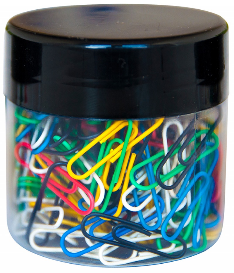 Spinacze okrągłe Q-CONNECT, 26mm, 150szt., w plastikowym słoiku, mix kolorów, Spinacze, Drobne akcesoria biurowe