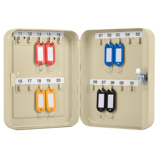 Szafka na klucze Q-CONNECT, na 20 kluczy, 160x200x60mm, szara, Szafki na klucze, Wyposażenie biura