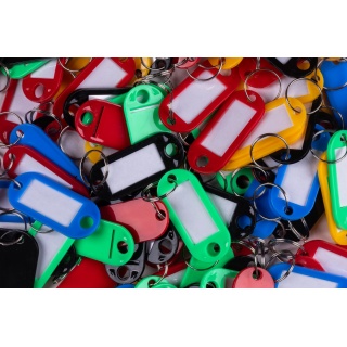 Zawieszki na klucze Q-CONNECT, 50x22mm, 100 szt., mix kolor&oacute;w, Szafki na klucze, Wyposażenie biura