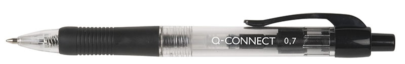 Długopis automatyczny Q-CONNECT 0,7mm, czarny, Długopisy, Artykuły do pisania i korygowania