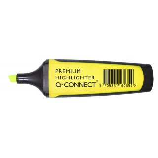 Zakreślacz fluor. Q-CONNECT Premium, 2-5mm (linia), gumowana rękojeść, żółty, Textmarkery, Artykuły do pisania i korygowania