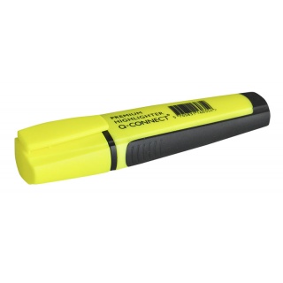 Zakreślacz fluor. Q-CONNECT Premium, 2-5mm (linia), gumowana rękojeść, żółty, Textmarkery, Artykuły do pisania i korygowania