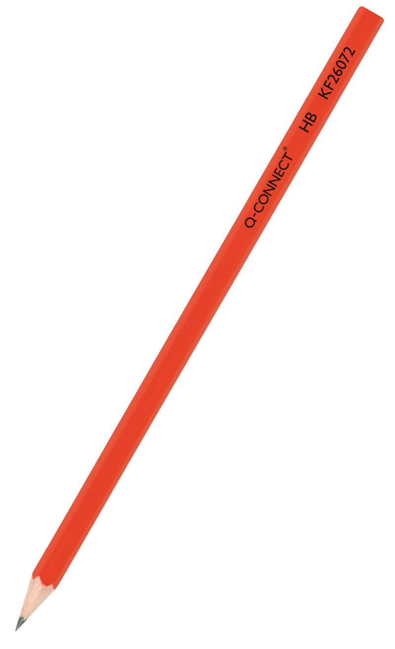 Ołówek drewniany Q-CONNECT HB, lakierowany, czerwony, Ołówki, Artykuły do pisania i korygowania
