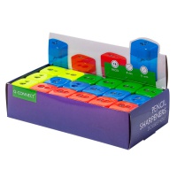 Temperówka Q-CONNECT, plastikowa, podwójna, mix kolorów, Temperówki, Artykuły do pisania i korygowania
