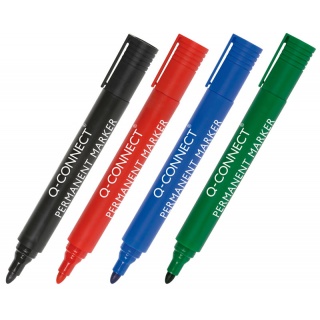 Marker permanentny Q-CONNECT, okrągły, 2-3mm (linia), czarny, Markery, Artykuły do pisania i korygowania