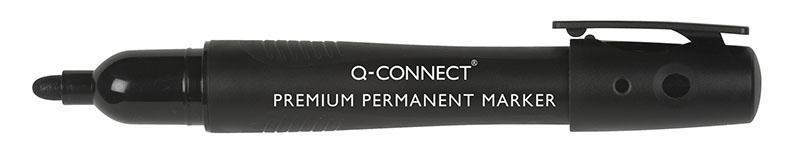 Marker permanentny Q-CONNECT Premium, gum. rękojeść, okrągły, 2-3mm (linia), czarny, Markery, Artykuły do pisania i korygowania