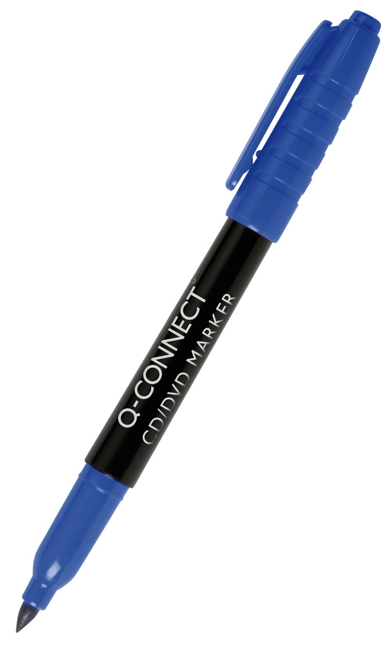 Marker do płyt CD/DVD Q-CONNECT, 1mm (linia), niebieski, Markery, Artykuły do pisania i korygowania