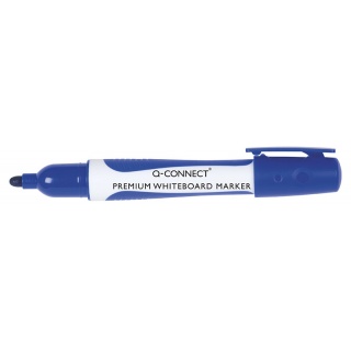 Marker do tablic Q-CONNECT Premium, gum. rękojeść, okrągły, 2-3mm (linia), niebieski, Markery, Artykuły do pisania i korygowania