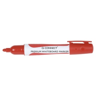 Marker do tablic Q-CONNECT Premium, gum. rękojeść, okrągły, 2-3mm (linia), czerwony, Markery, Artykuły do pisania i korygowania