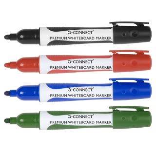Marker do tablic Q-CONNECT Premium, gum. rękojeść, okrągły, 2-3mm (linia), zielony, Markery, Artykuły do pisania i korygowania