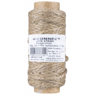 Szpagat jutowy Q-CONNECT, 30g, 15m, brązowy, Sznurki, Koperty i akcesoria do wysyłek