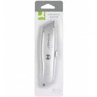 Utility Knife Q-CONNECT, metal, with brakes, grey