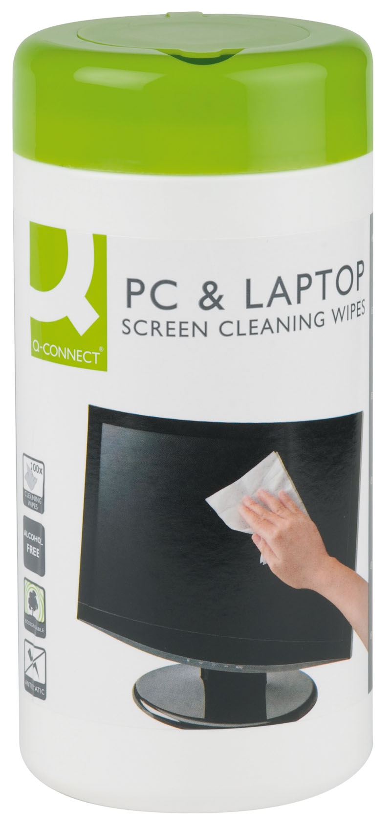 Ściereczki do czyszczenia ekranów Q-CONNECT, tuba, 100szt., Środki czyszczące, Akcesoria komputerowe