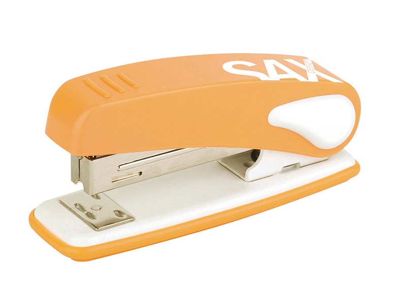 Zszywacz SAX239 Design, zszywa do 25 kartek, display, pomarańczowy, Zszywacze, Drobne akcesoria biurowe