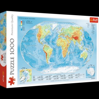 10463 1000 - Mapa fizyczna świata / Meridian_L, Puzzle, Zabawki