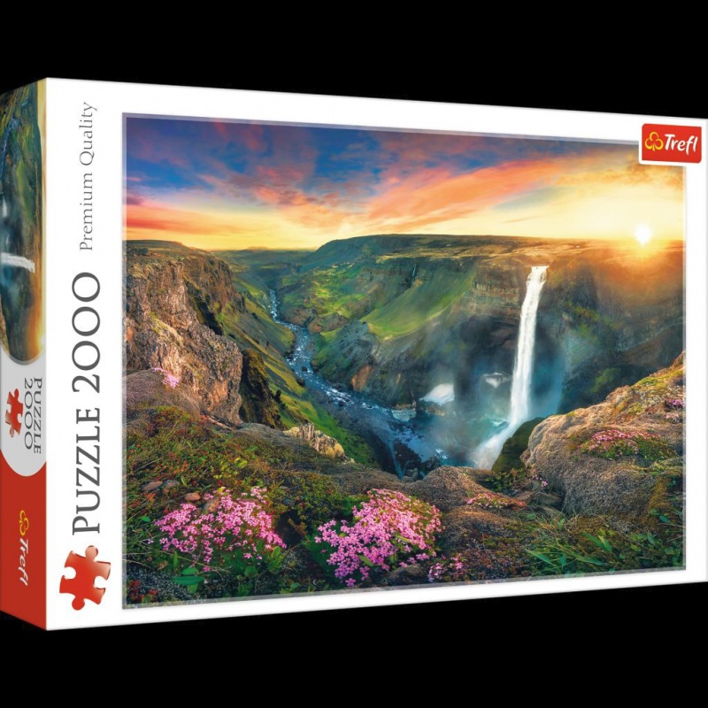 27091 2000 - Wodospad Haifoss, Islandia / 500px_L, Puzzle, Zabawki