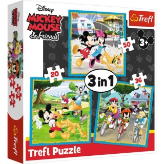 34846 3w1 - Myszka Miki z przyjaci&oacute;łmi / Disney Standard Characters, 3w1, Puzzle