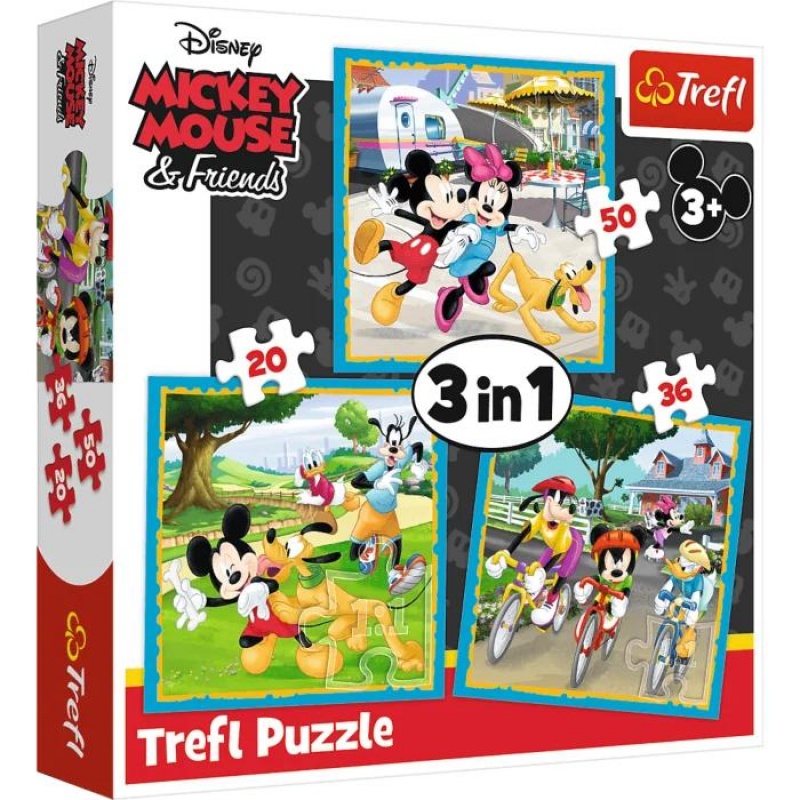 34846 3w1 - Myszka Miki z przyjaci&oacute;łmi / Disney Standard Characters, 3w1, Puzzle