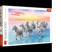 37289 500 - Białe konie w galopie / 500px_L, Puzzle, Zabawki