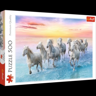 37289 500 - Białe konie w galopie / 500px_L, Puzzle, Zabawki