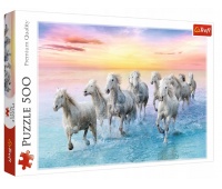 37289 500 - Białe konie w galopie / 500px_L, 500 element&oacute;w, Puzzle