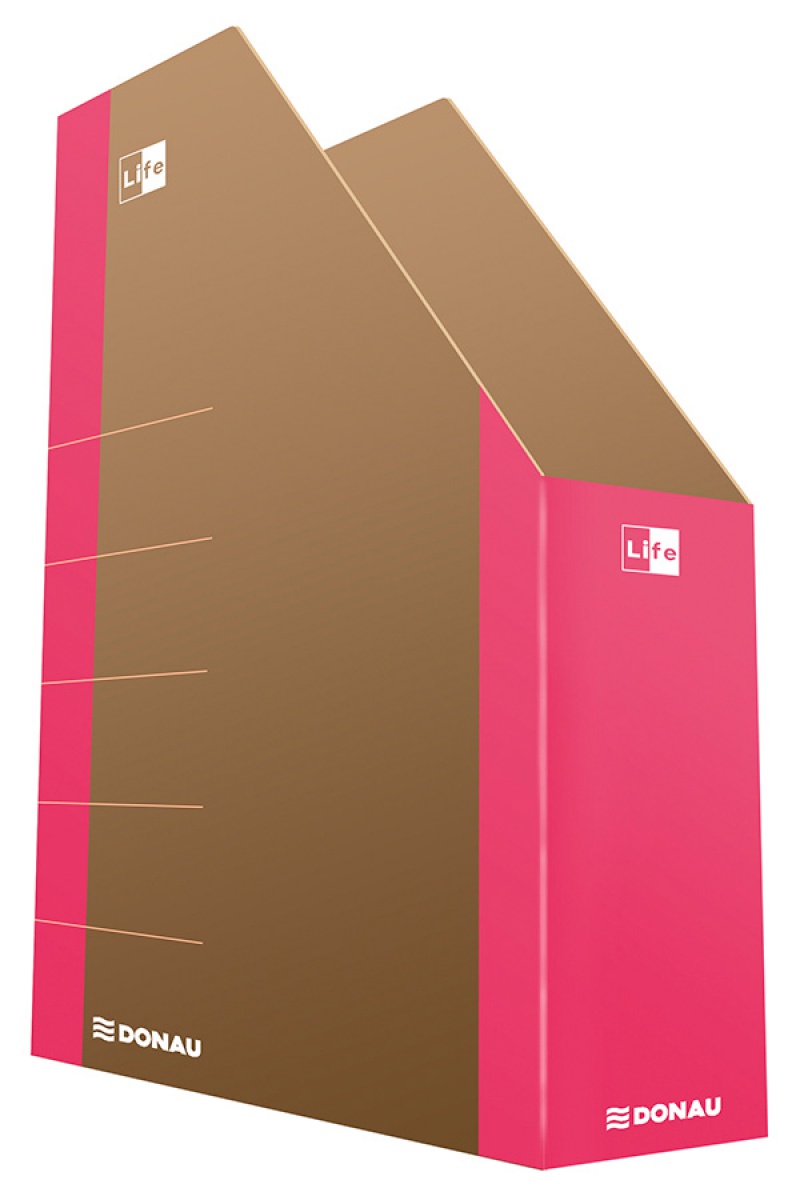 Pojemnik na dokumenty DONAU Life, karton, A4, różowy, Pojemniki na dokumenty i czasopisma, Archiwizacja dokumentów
