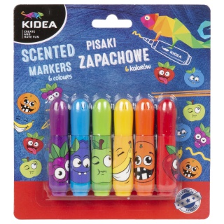 PISAKI ZAPACHOWE 6 KOLORÓW KIDEA, Flamastry, Artykuły szkolne