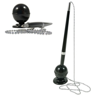 DŁUGOPIS SAMOPRZYL.Z METALOWYM ŁAŃCUSZKIEM, Długopisy, Art. do pisania i korygowania