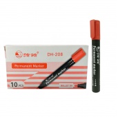 MARKER PERMANENTNY DH-208 CZERWONY, Markery permanentne, Art. do pisania i korygowania