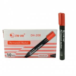 MARKER PERMANENTNY DH-208 CZERWONY, Markery permanentne, Art. do pisania i korygowania