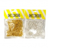 KORALE ZŁOTE/SREBRNE 6mm 240szt LZ10-01, Koraliki, Art. kreatywne