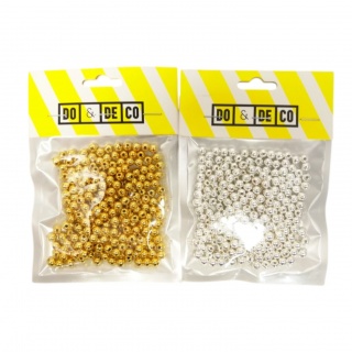KORALE ZŁOTE/SREBRNE 6mm 240szt LZ10-01, Koraliki, Art. kreatywne
