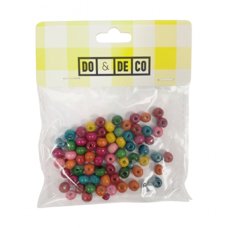 KORALE DREWNIANE 7mm 70szt LZ14-16, Koraliki, Art. kreatywne