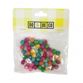 KORALE DREWNIANE 10mm 50szt LZ14-17, Koraliki, Art. kreatywne