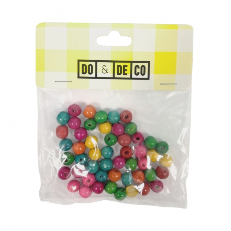 KORALE DREWNIANE 10mm 50szt LZ14-17, Koraliki, Art. kreatywne