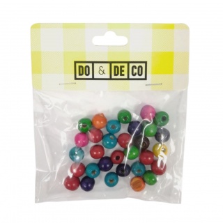 KORALE DREWNIANE 12mm 50szt LZ14-18, Koraliki, Art. kreatywne