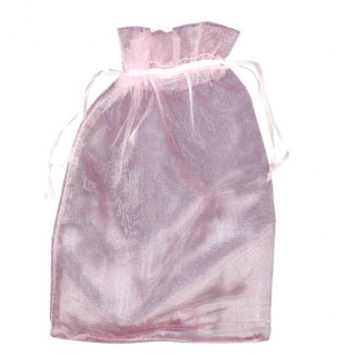 WOREK ORGANZA 17x25 /25szt/ R&Oacute;ŻOWY LZ31-03, Woreczki prezentowe, Art. dekoracyjne i prezentowe