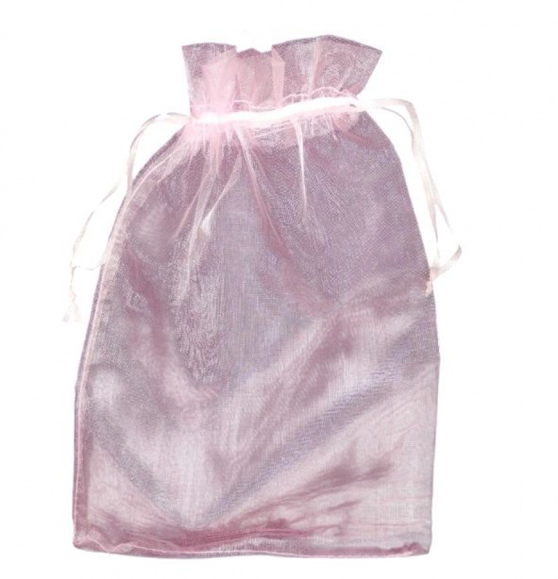 WOREK ORGANZA 17x25 /25szt/ R&Oacute;ŻOWY LZ31-03, Woreczki prezentowe, Art. dekoracyjne i prezentowe