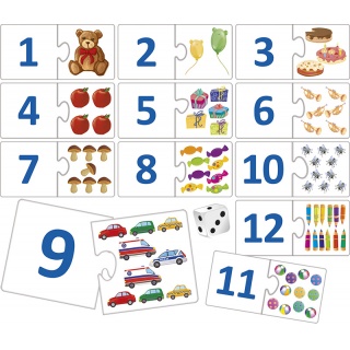 POZNAJĘ CYFERKI - GRA PUZZLOWA, Edukacyjne, Gry